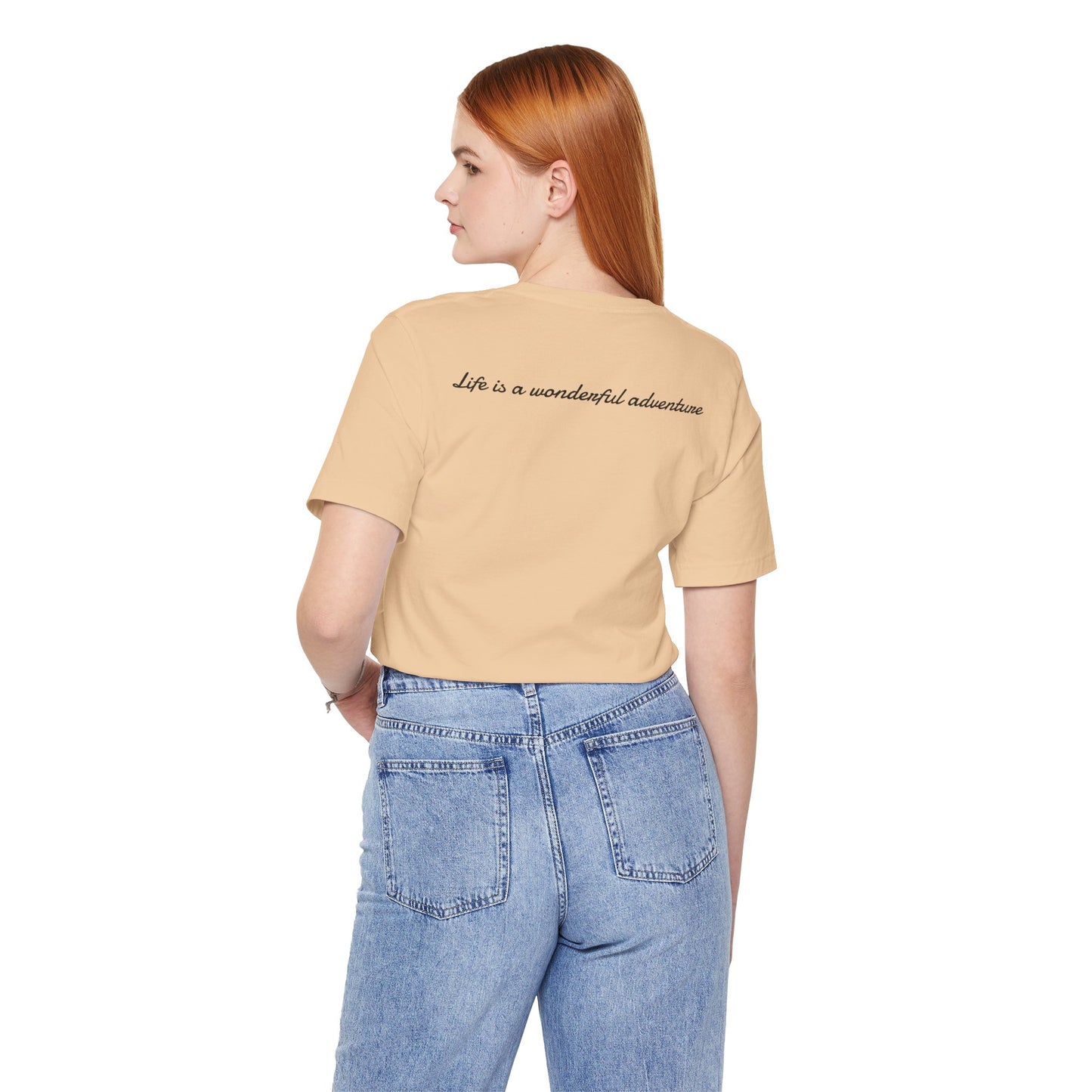 ALADOS.Inspiring Graphic Unisex T-Shirt for Explorers,Unique Design Tee,Motivational Gift for Friends. -Life is a wonderful adventure.-