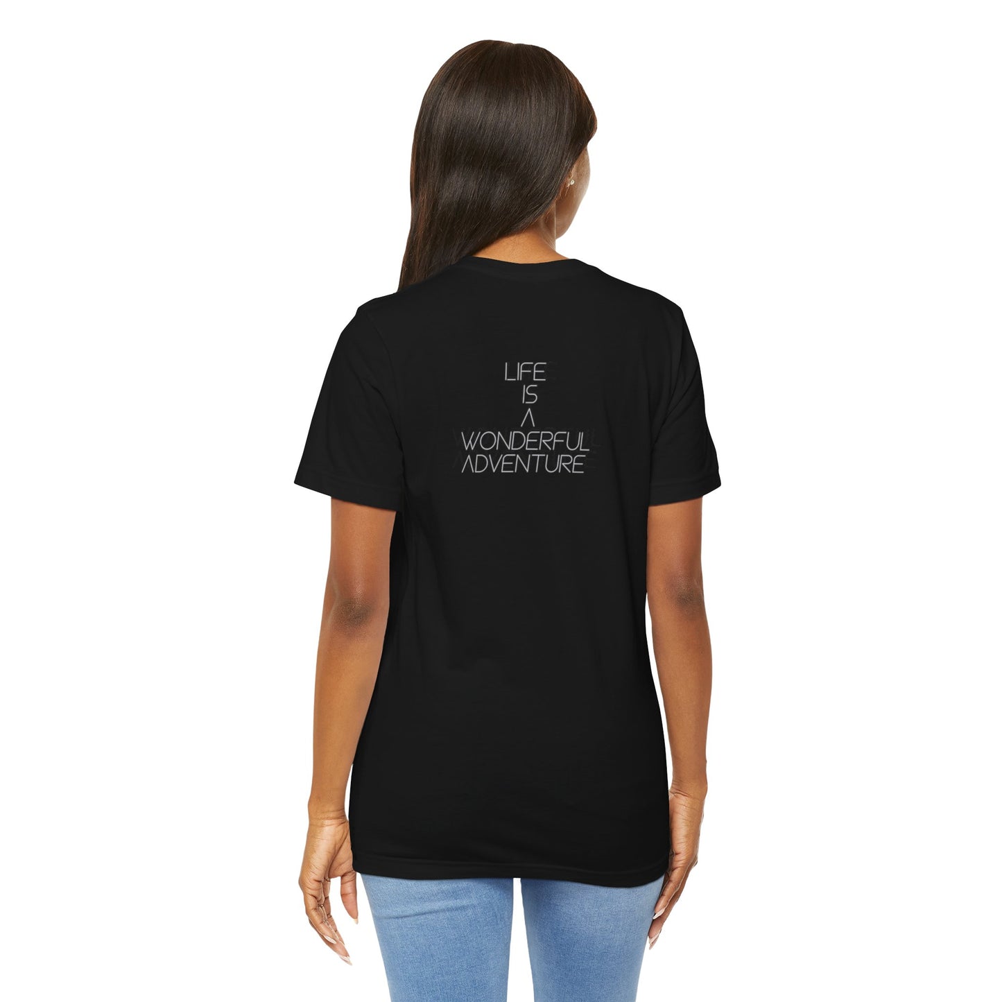 ALADOS Graphic Tee Neutral Gender,Great Gift for Explorers,Unique Design with Inspiring Quote. 'Life is a Wonderful Adventure'
