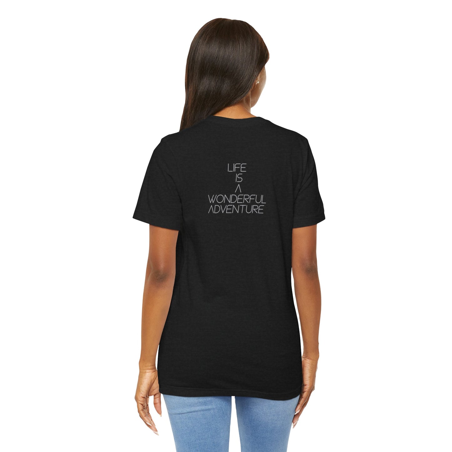 ALADOS Graphic Tee Neutral Gender,Great Gift for Explorers,Unique Design with Inspiring Quote. 'Life is a Wonderful Adventure'