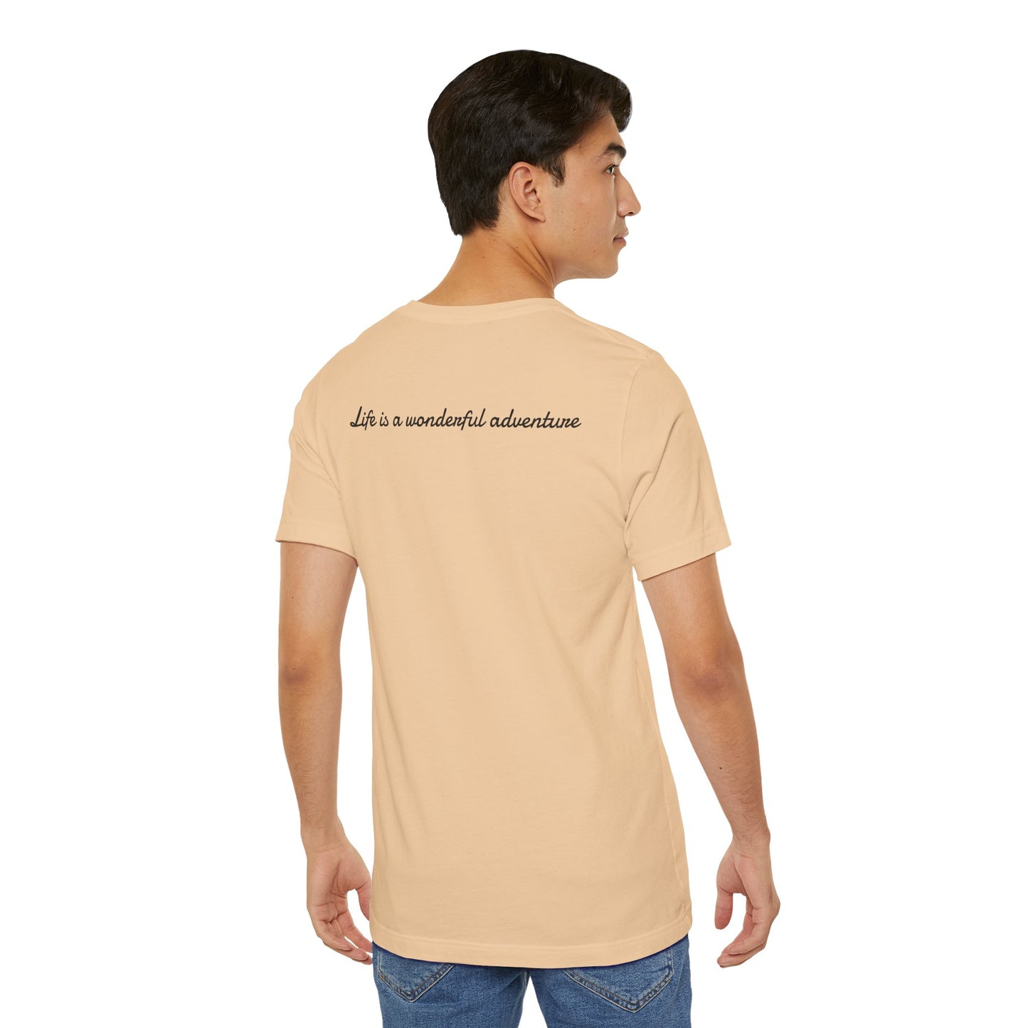ALADOS.Inspiring Graphic Unisex T-Shirt for Explorers,Unique Design Tee,Motivational Gift for Friends. -Life is a wonderful adventure.-