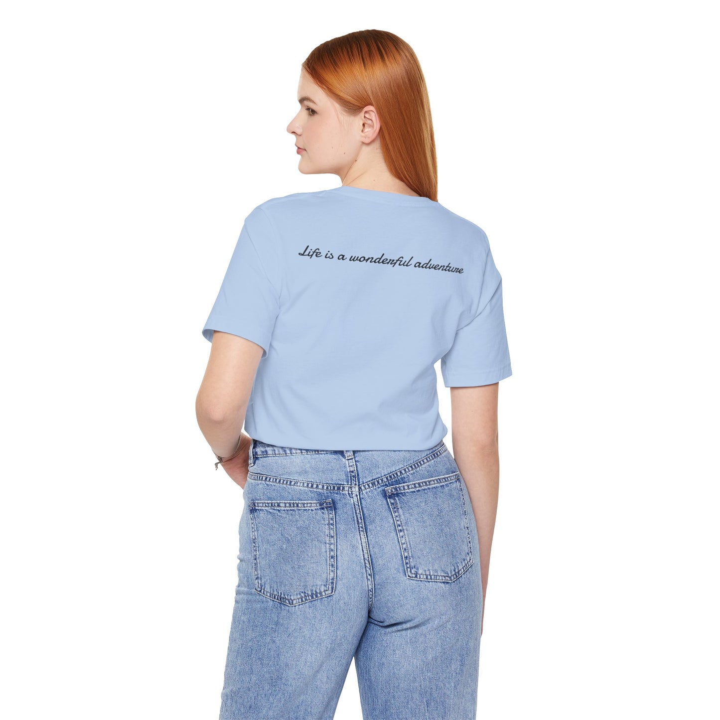 ALADOS.Inspiring Graphic Unisex T-Shirt for Explorers,Unique Design Tee,Motivational Gift for Friends. -Life is a wonderful adventure.-