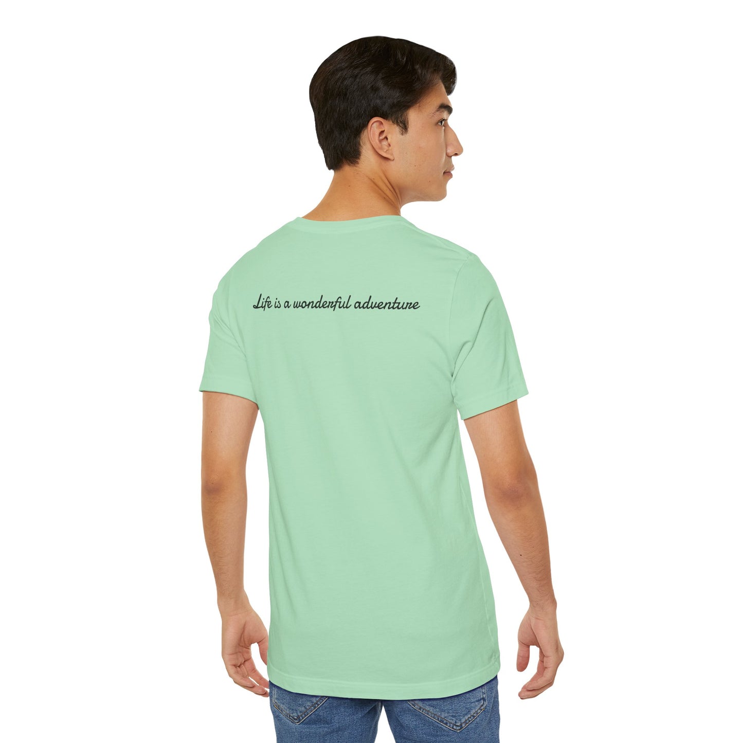 ALADOS.Inspiring Graphic Unisex T-Shirt for Explorers,Unique Design Tee,Motivational Gift for Friends. -Life is a wonderful adventure.-