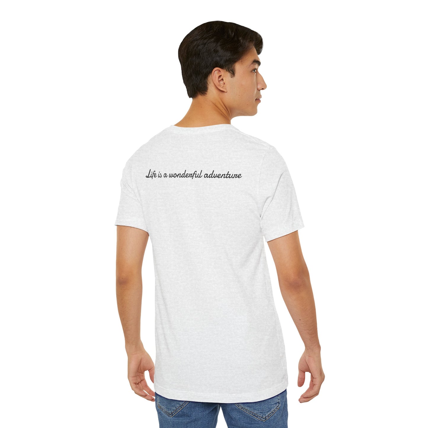 ALADOS.Inspiring Graphic Unisex T-Shirt for Explorers,Unique Design Tee,Motivational Gift for Friends. -Life is a wonderful adventure.-