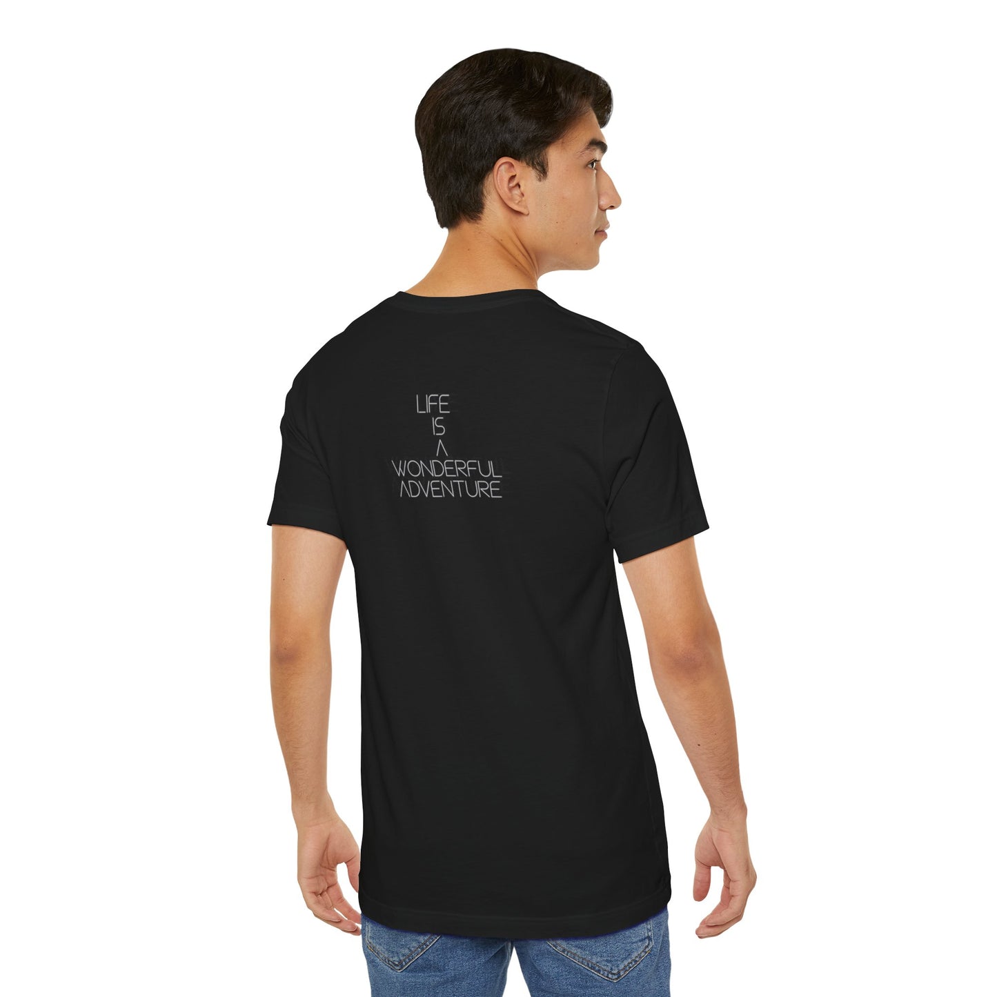 ALADOS Graphic Tee Neutral Gender,Great Gift for Explorers,Unique Design with Inspiring Quote. 'Life is a Wonderful Adventure'