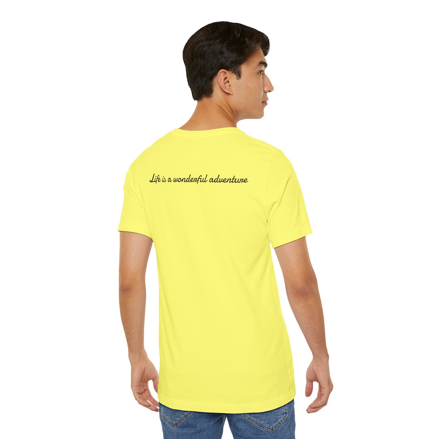 ALADOS.Inspiring Graphic Unisex T-Shirt for Explorers,Unique Design Tee,Motivational Gift for Friends. -Life is a wonderful adventure.-