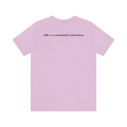 ALADOS.Inspiring Graphic Unisex T-Shirt for Explorers,Unique Design Tee,Motivational Gift for Friends. -Life is a wonderful adventure.-