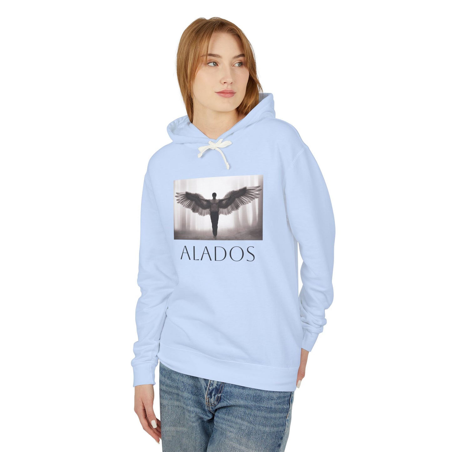 ALADOS   Angel Wings Hoodie,Unisex Lightweight Hoodie Sweatshirt, Unique Gift for Trendsetters.     'LOS ANGELES'