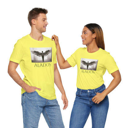 Alados Graphic Tee,Inspirational Unisex Jersey T-Shirt, Adventure Shirt, Angel Wing Shirt, Motivational Top, Gift for Dreamers