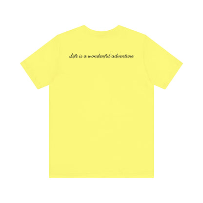 ALADOS.Inspiring Graphic Unisex T-Shirt for Explorers,Unique Design Tee,Motivational Gift for Friends. -Life is a wonderful adventure.-