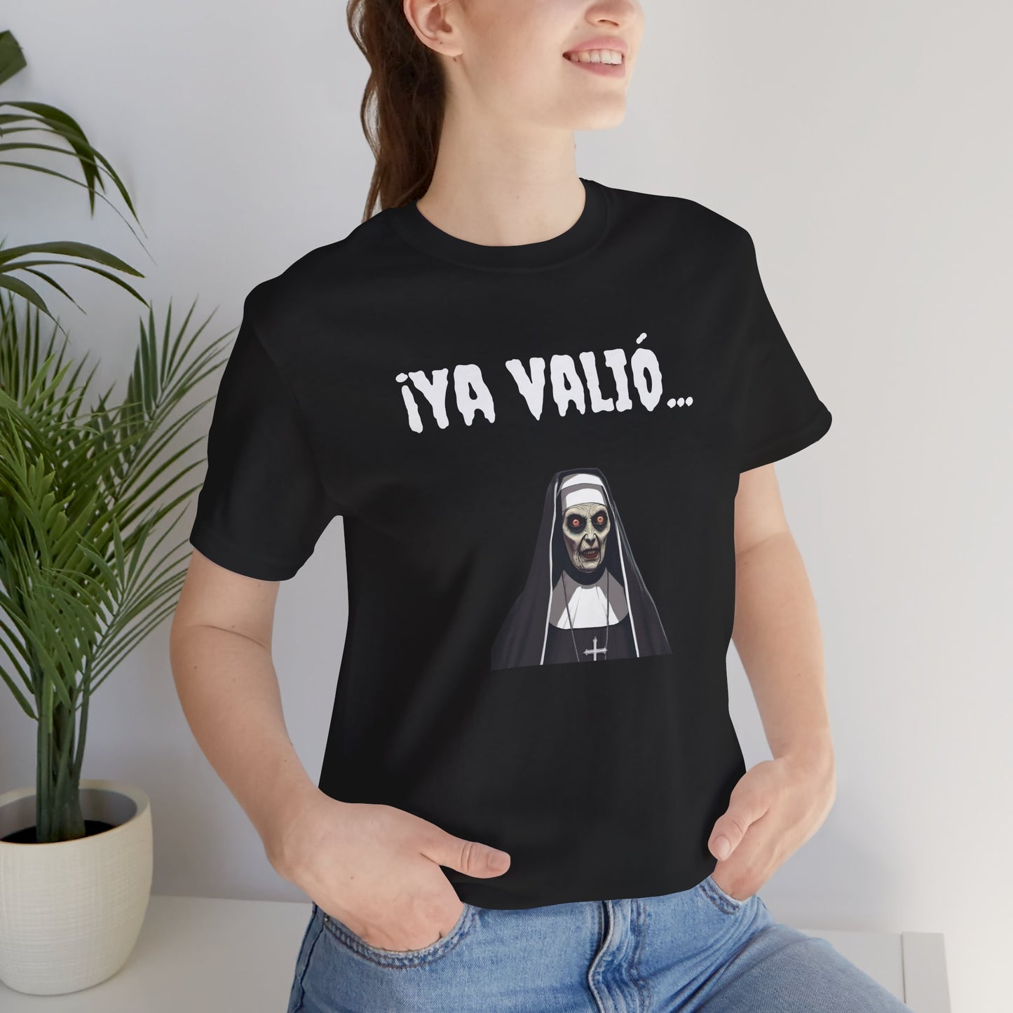 Gothic Nun Tee - Dark Humor Unisex Jersey Shirt - Perfect for Halloween, Parties, Casual Wear, Gifts, Unique Design.YA VALIO