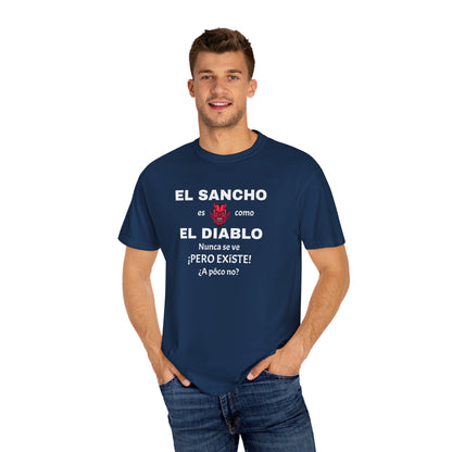 Funny T-shirt,Mexican Humor Shirt, Sarcastic Quotes,Mexican Sayings Shirt. 'El sancho es como el diablo'