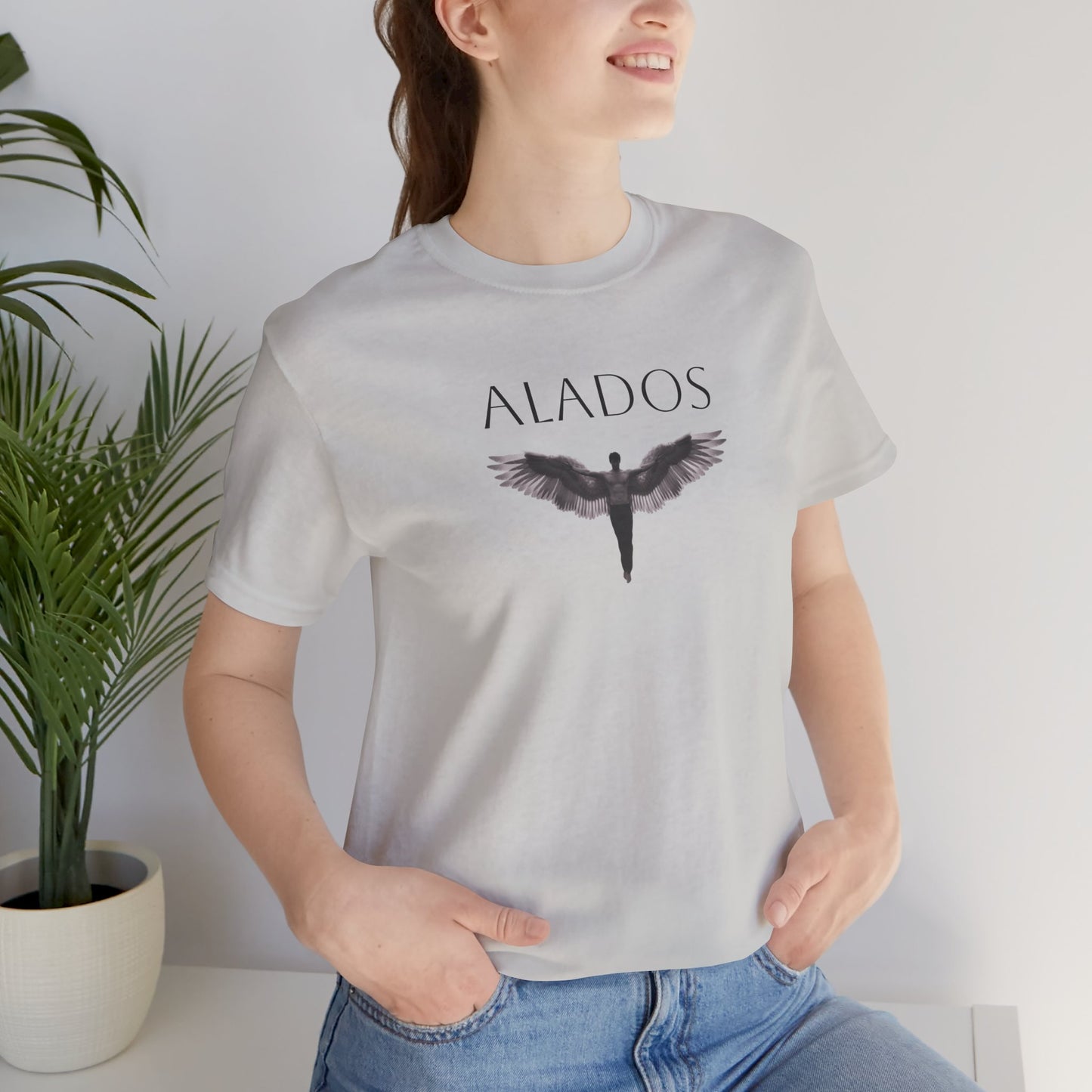 ALADOS.Unisex Angel Wings Graphic Tee, Spiritual Shirt, Gift for Nature Lovers, Casual Wear, Thoughtful Present for Birthdays and Holidays.