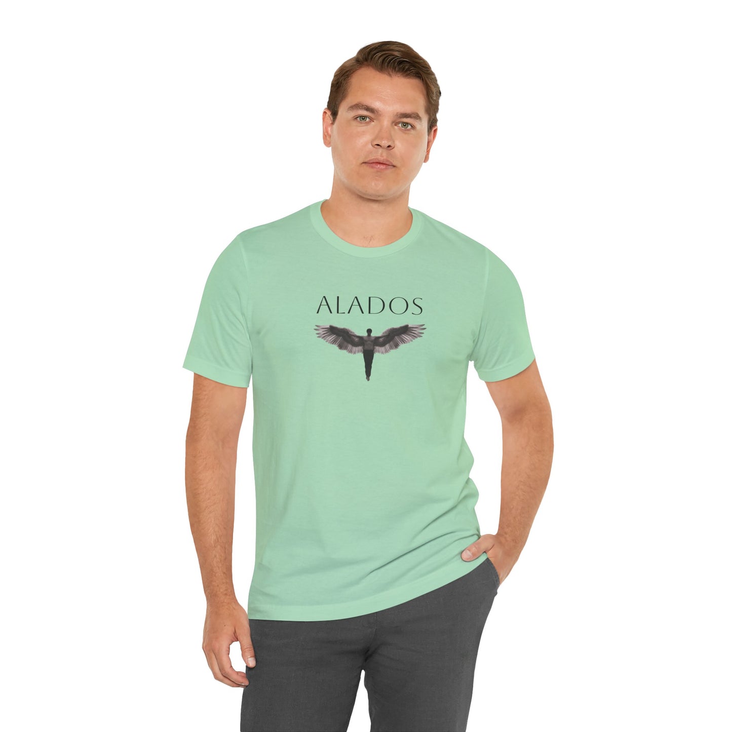 ALADOS.Unisex Angel Wings Graphic Tee, Spiritual Shirt, Gift for Nature Lovers, Casual Wear, Thoughtful Present for Birthdays and Holidays.