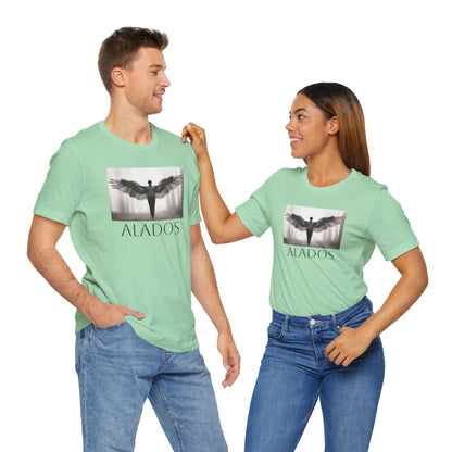 Alados Graphic Tee,Inspirational Unisex Jersey T-Shirt, Adventure Shirt, Angel Wing Shirt, Motivational Top, Gift for Dreamers