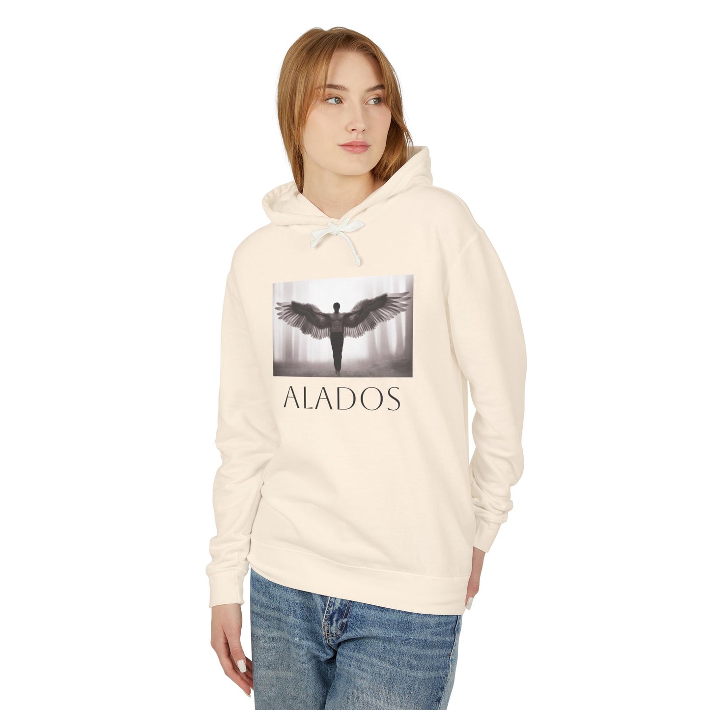 ALADOS   Angel Wings Hoodie,Unisex Lightweight Hoodie Sweatshirt, Unique Gift for Trendsetters.     'LOS ANGELES'