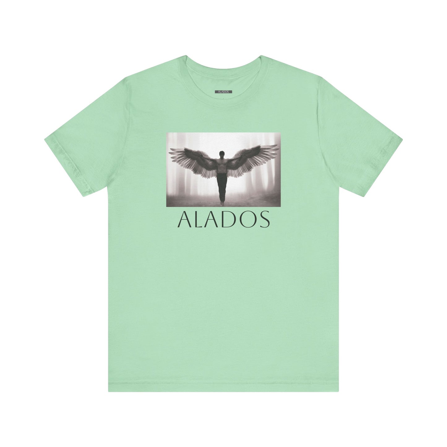 Alados Graphic Tee,Inspirational Unisex Jersey T-Shirt, Adventure Shirt, Angel Wing Shirt, Motivational Top, Gift for Dreamers