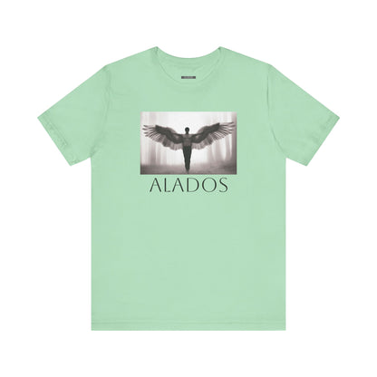Alados Graphic Tee,Inspirational Unisex Jersey T-Shirt, Adventure Shirt, Angel Wing Shirt, Motivational Top, Gift for Dreamers