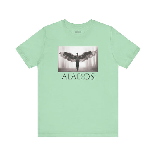 Alados Graphic Tee,Inspirational Unisex Jersey T-Shirt, Adventure Shirt, Angel Wing Shirt, Motivational Top, Gift for Dreamers