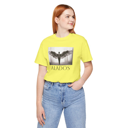 Alados Graphic Tee,Inspirational Unisex Jersey T-Shirt, Adventure Shirt, Angel Wing Shirt, Motivational Top, Gift for Dreamers