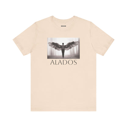 Alados Graphic Tee,Inspirational Unisex Jersey T-Shirt, Adventure Shirt, Angel Wing Shirt, Motivational Top, Gift for Dreamers