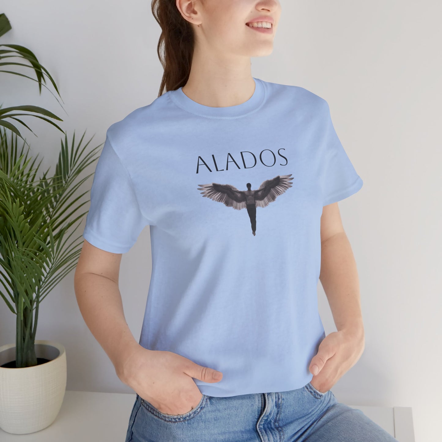 ALADOS.Unisex Angel Wings Graphic Tee, Spiritual Shirt, Gift for Nature Lovers, Casual Wear, Thoughtful Present for Birthdays and Holidays.
