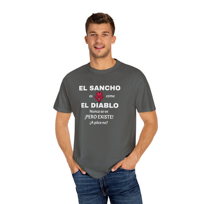 Funny T-shirt,Mexican Humor Shirt, Sarcastic Quotes,Mexican Sayings Shirt. 'El sancho es como el diablo'