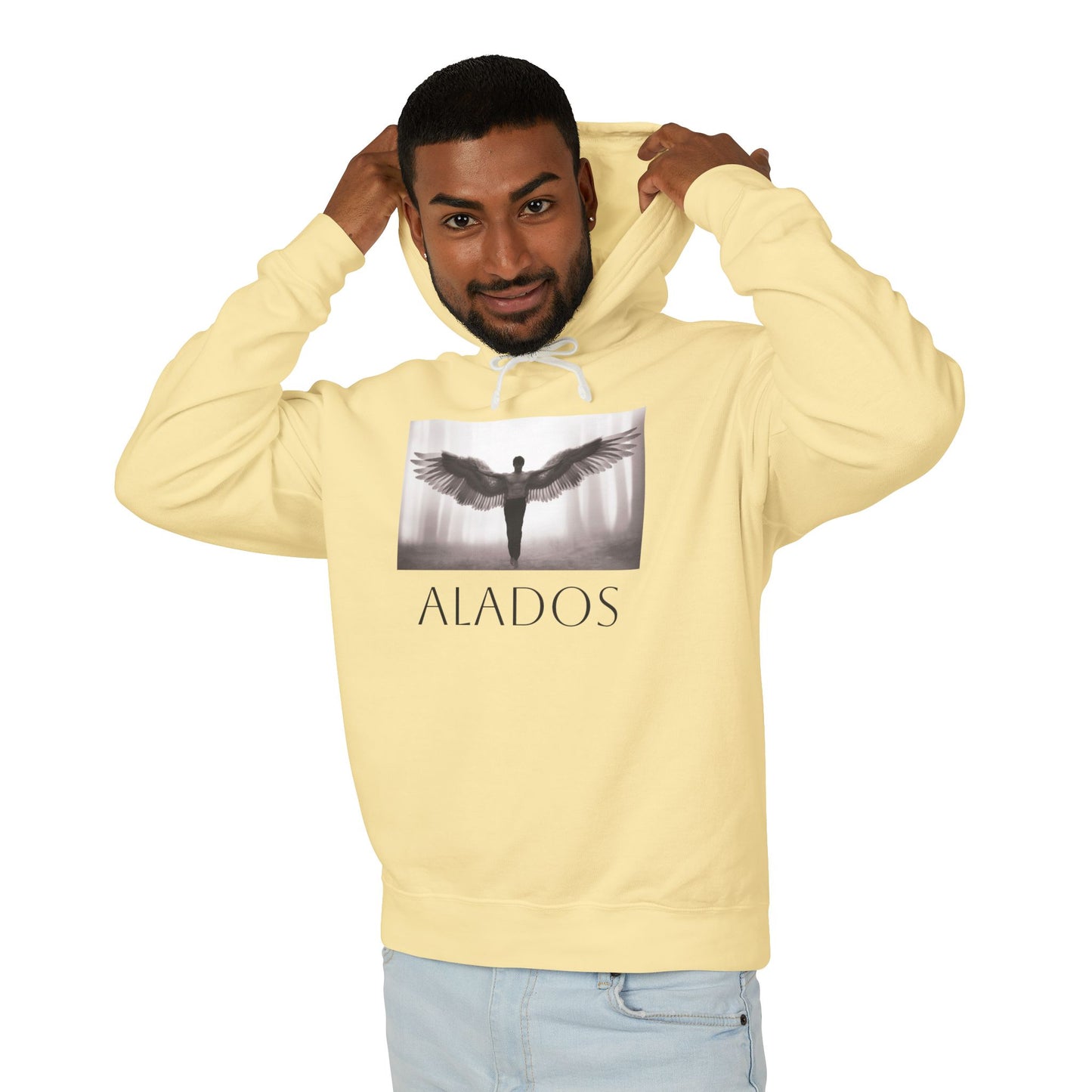 ALADOS   Angel Wings Hoodie,Unisex Lightweight Hoodie Sweatshirt, Unique Gift for Trendsetters.     'LOS ANGELES'