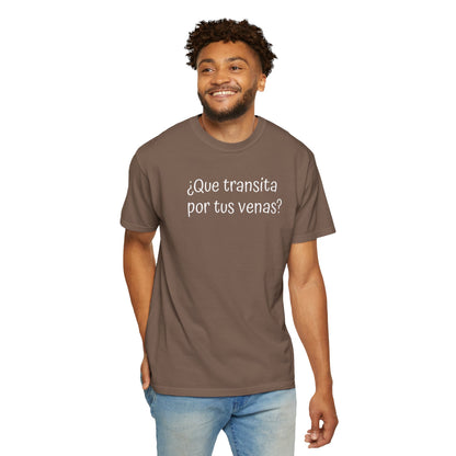Funny Unisex T-shirt,Mexican Humor Tee,Sarcastic Shirt,Confortable Wear T shirt.'Que transita por tus venas?'