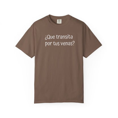 Funny Unisex T-shirt,Mexican Humor Tee,Sarcastic Shirt,Confortable Wear T shirt.'Que transita por tus venas?'