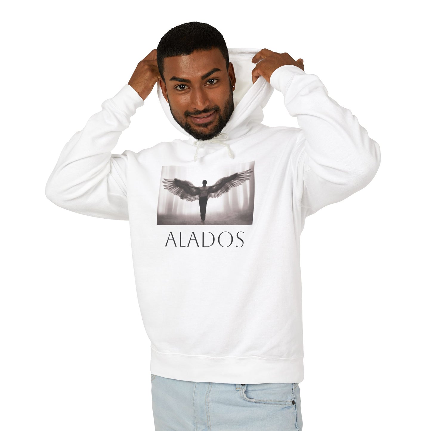 ALADOS   Angel Wings Hoodie,Unisex Lightweight Hoodie Sweatshirt, Unique Gift for Trendsetters.     'LOS ANGELES'
