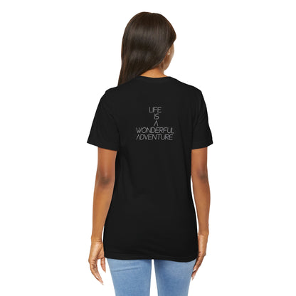 ALADOS  Graphic Tee Neutral Gender,Great Gift for Explorers,Unique Design with Inspiring Quote. 'Life is a Wonderful Adventure'