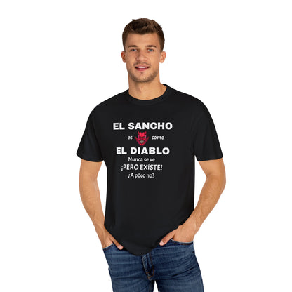 Funny T-shirt,Mexican Humor Shirt, Sarcastic Quotes,Mexican Sayings Shirt. 'El sancho es como el diablo'