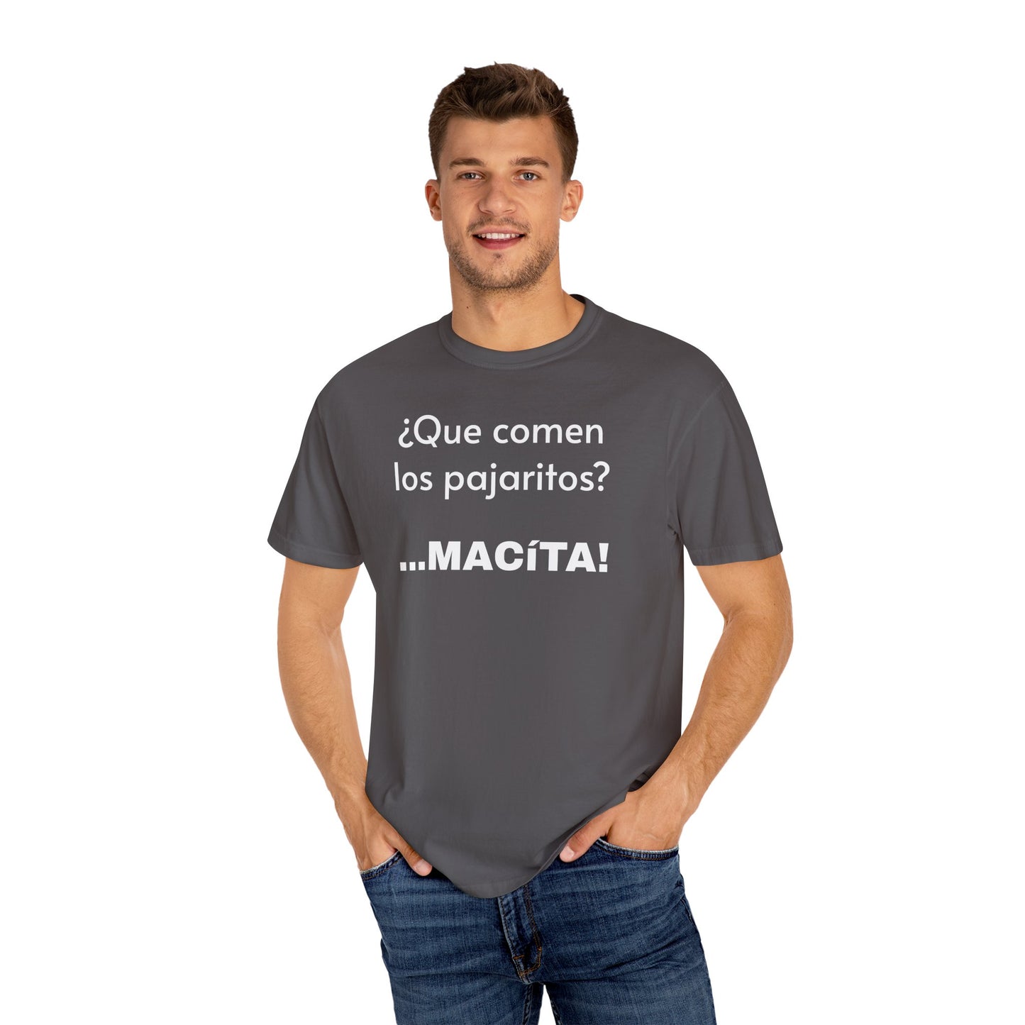 Funny T-Shirt for Men, Humorous Tee,Mexican Sayings T shirt,Latino Style t shirt.' Que comen los pajaritos?'