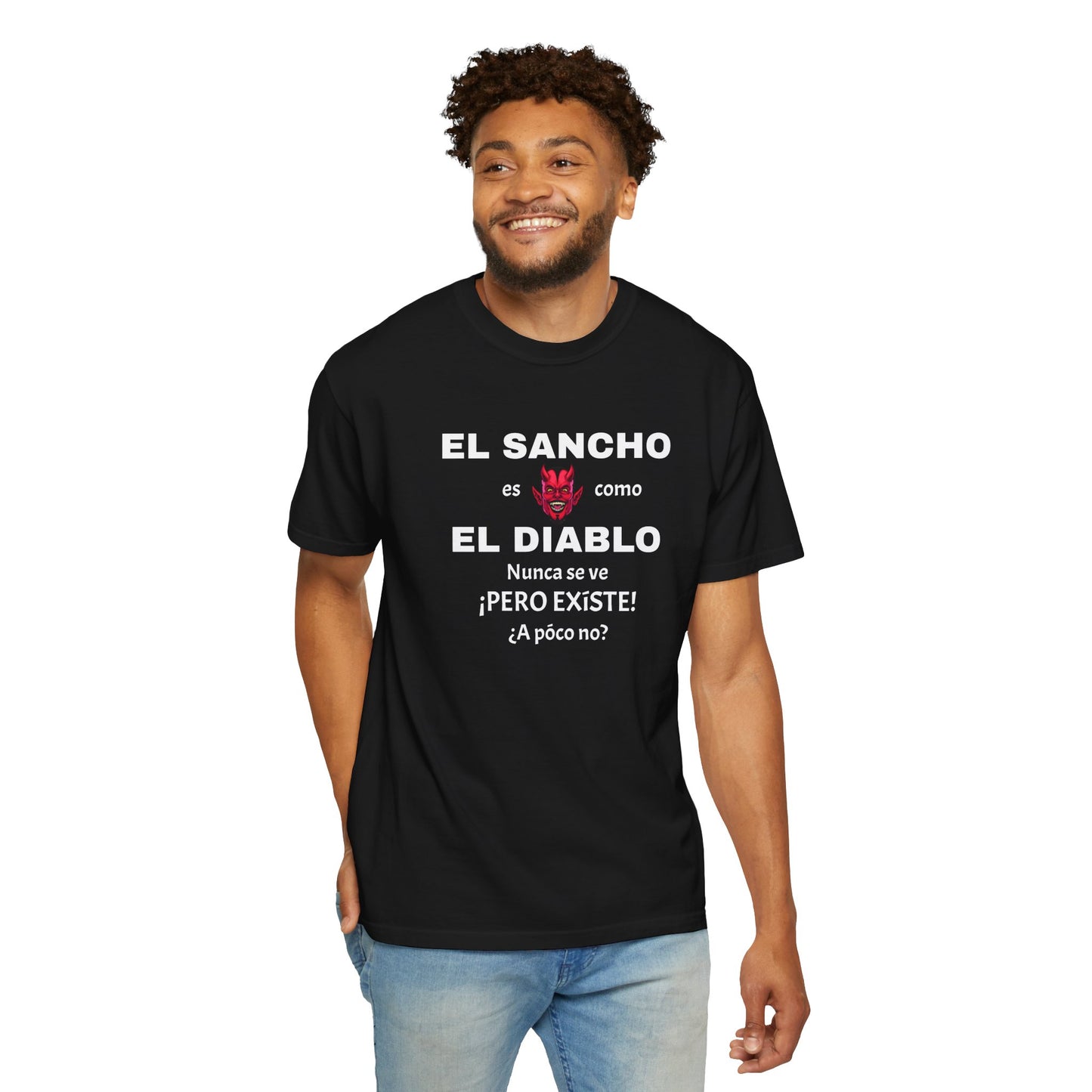 Funny T-shirt,Mexican Humor Shirt, Sarcastic Quotes,Mexican Sayings Shirt. 'El sancho es como el diablo'