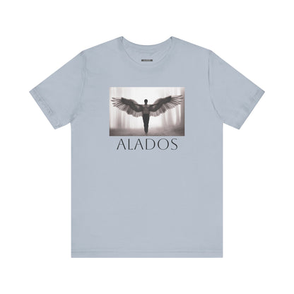 Alados Graphic Tee,Inspirational Unisex Jersey T-Shirt, Adventure Shirt, Angel Wing Shirt, Motivational Top, Gift for Dreamers