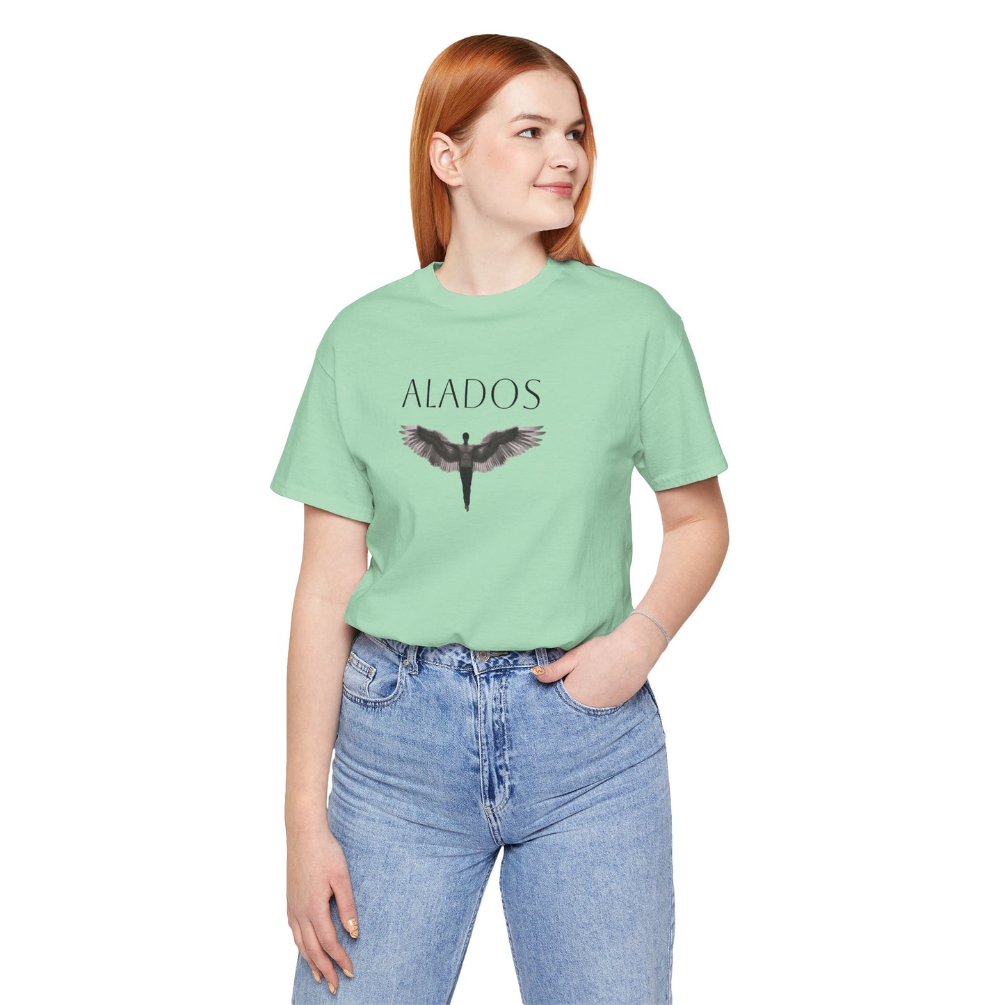 ALADOS.Unisex Angel Wings Graphic Tee, Spiritual Shirt, Gift for Nature Lovers, Casual Wear, Thoughtful Present for Birthdays and Holidays.