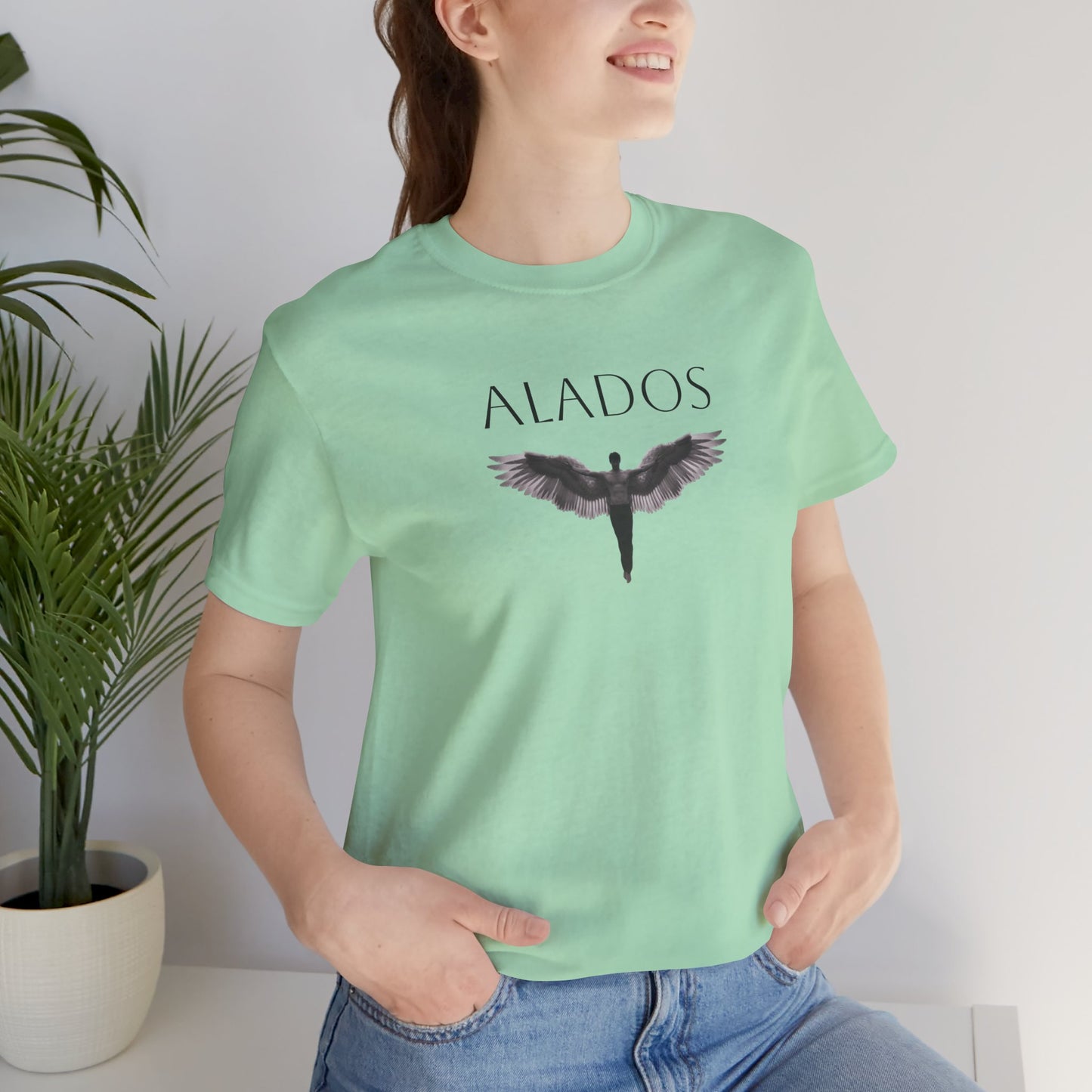 ALADOS.Unisex Angel Wings Graphic Tee, Spiritual Shirt, Gift for Nature Lovers, Casual Wear, Thoughtful Present for Birthdays and Holidays.