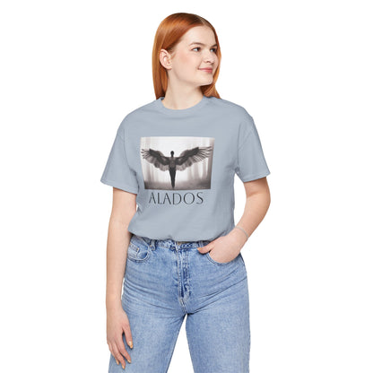 Alados Graphic Tee,Inspirational Unisex Jersey T-Shirt, Adventure Shirt, Angel Wing Shirt, Motivational Top, Gift for Dreamers