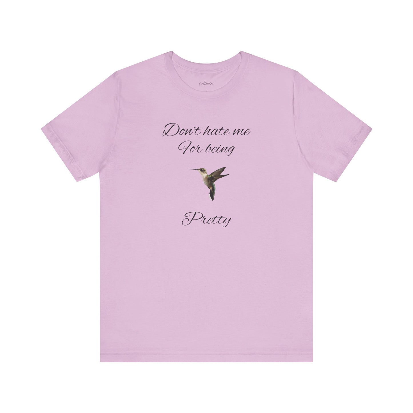 Pretty Hummingbird T shirt, Cute Graphic Shirt, Bird Lover Gift, Women's Tee.'Don't hate me for being pretty'