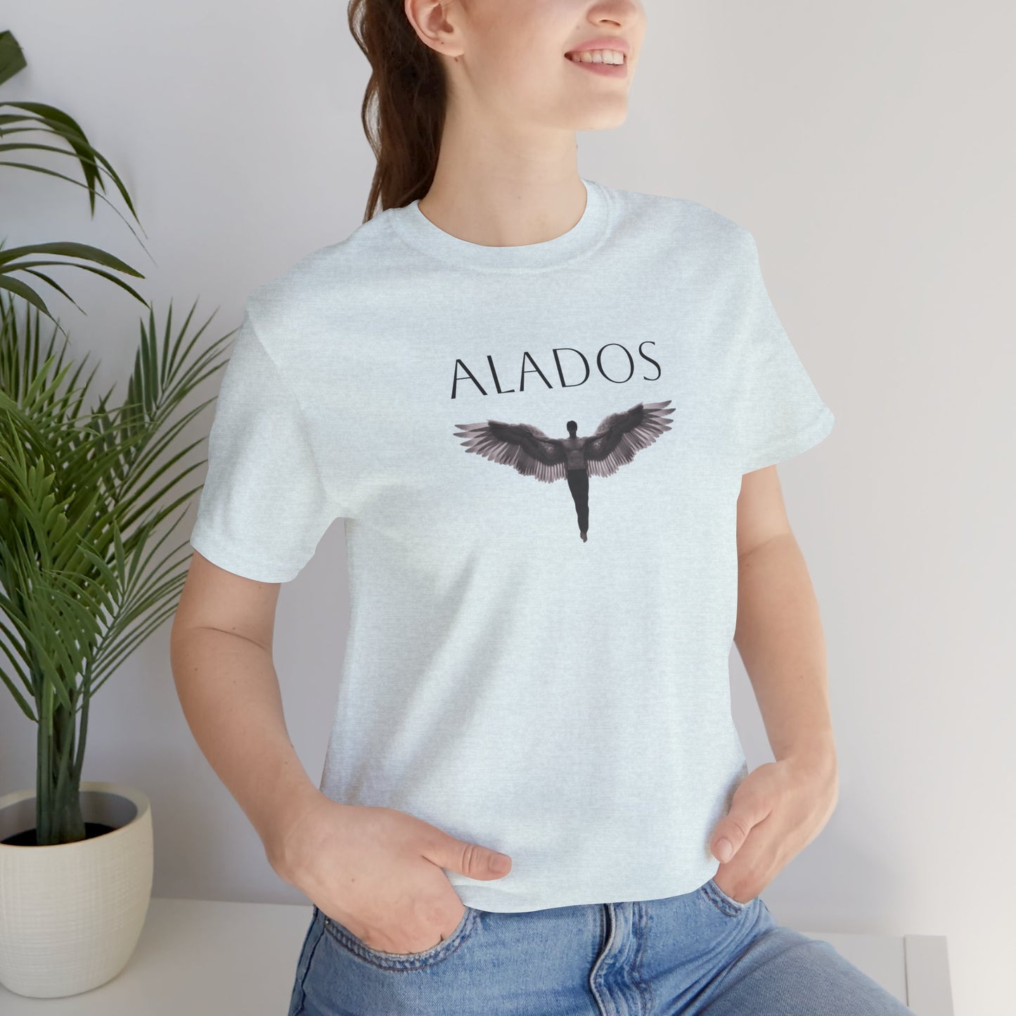 ALADOS.Unisex Angel Wings Graphic Tee, Spiritual Shirt, Gift for Nature Lovers, Casual Wear, Thoughtful Present for Birthdays and Holidays.