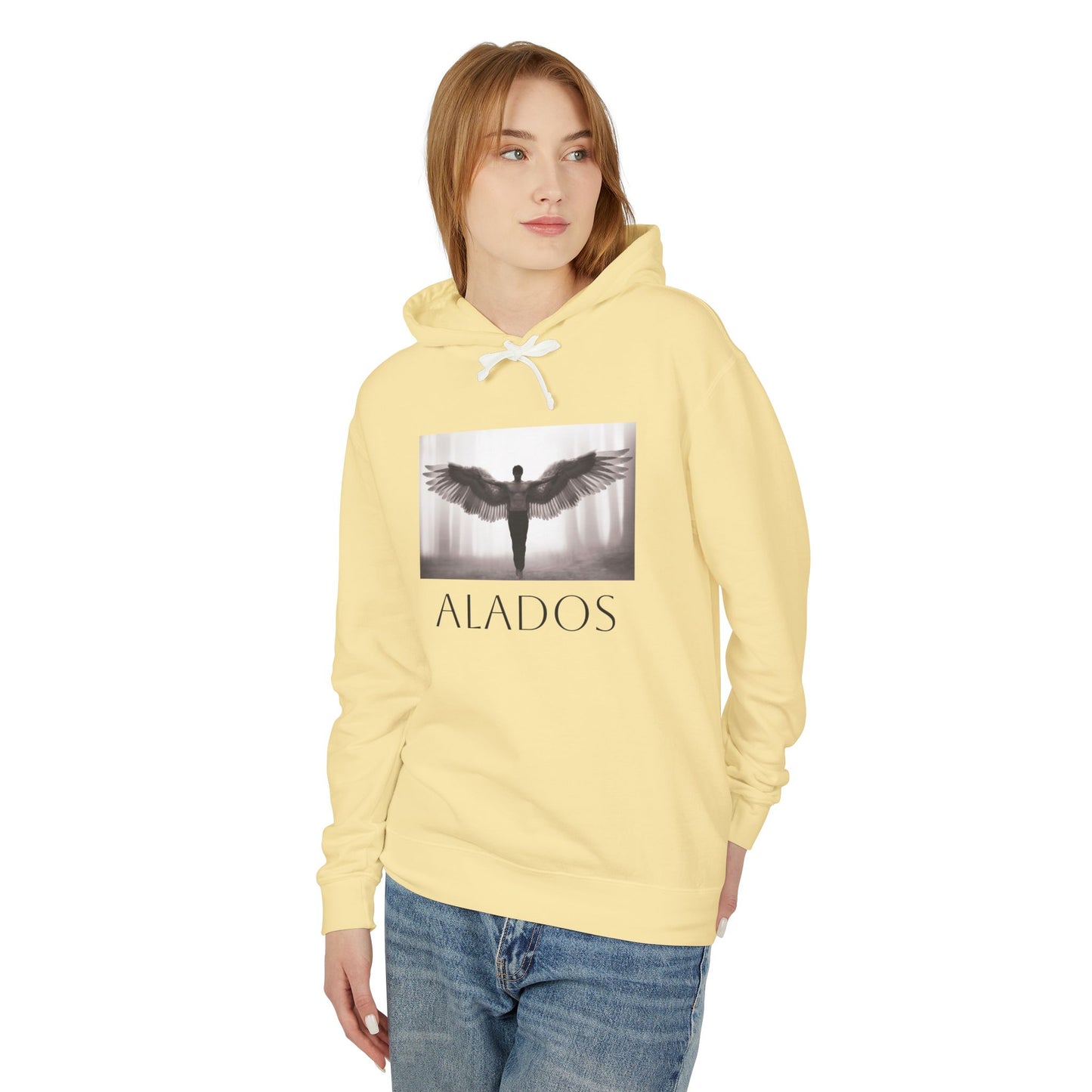 ALADOS   Angel Wings Hoodie,Unisex Lightweight Hoodie Sweatshirt, Unique Gift for Trendsetters.     'LOS ANGELES'