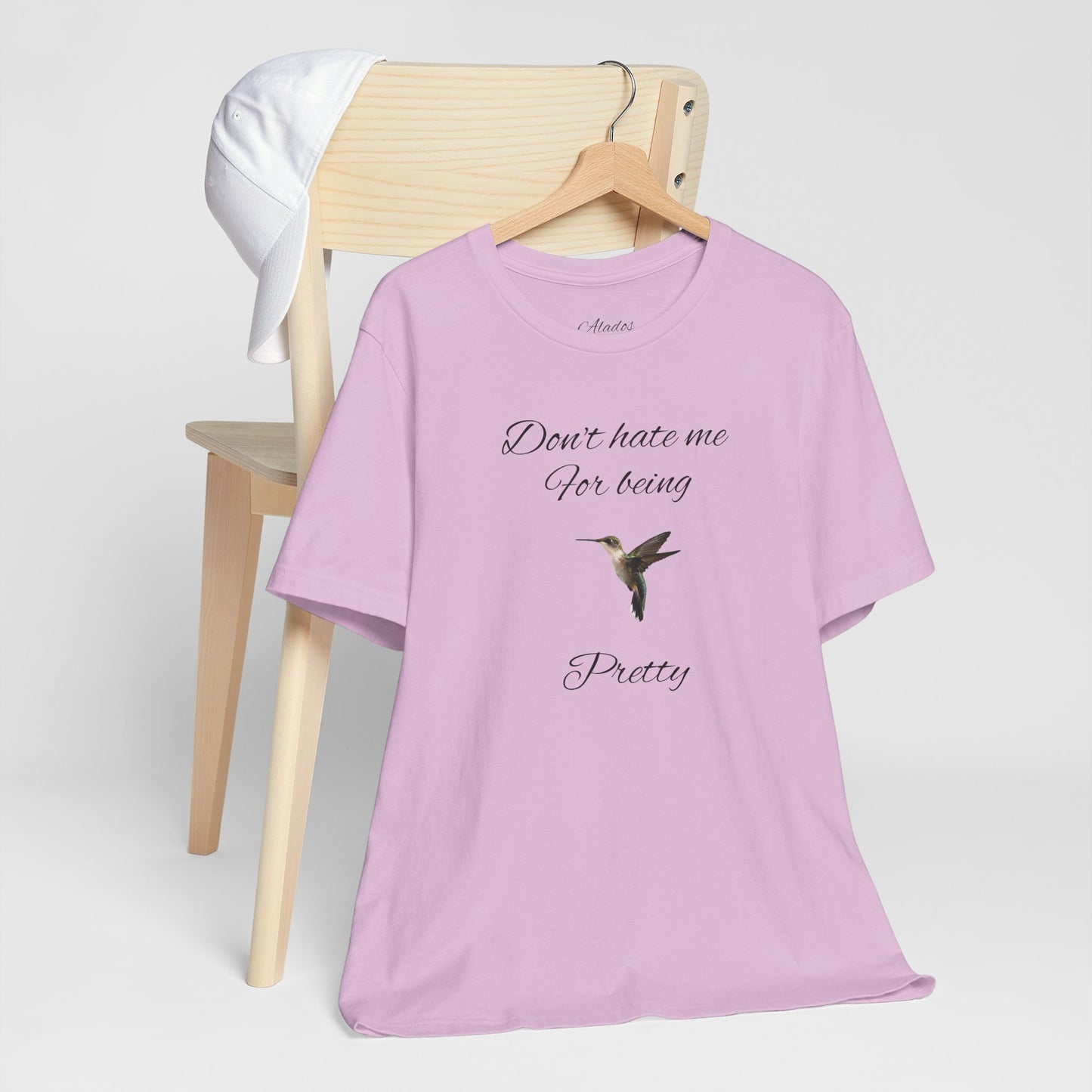 Pretty Hummingbird T shirt, Cute Graphic Shirt, Bird Lover Gift, Women's Tee.'Don't hate me for being pretty'