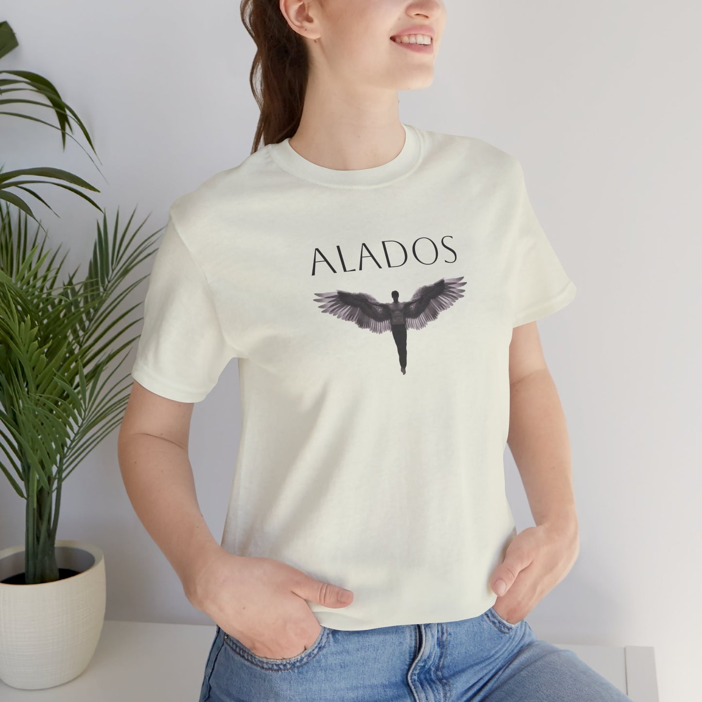 ALADOS.Unisex Angel Wings Graphic Tee, Spiritual Shirt, Gift for Nature Lovers, Casual Wear, Thoughtful Present for Birthdays and Holidays.
