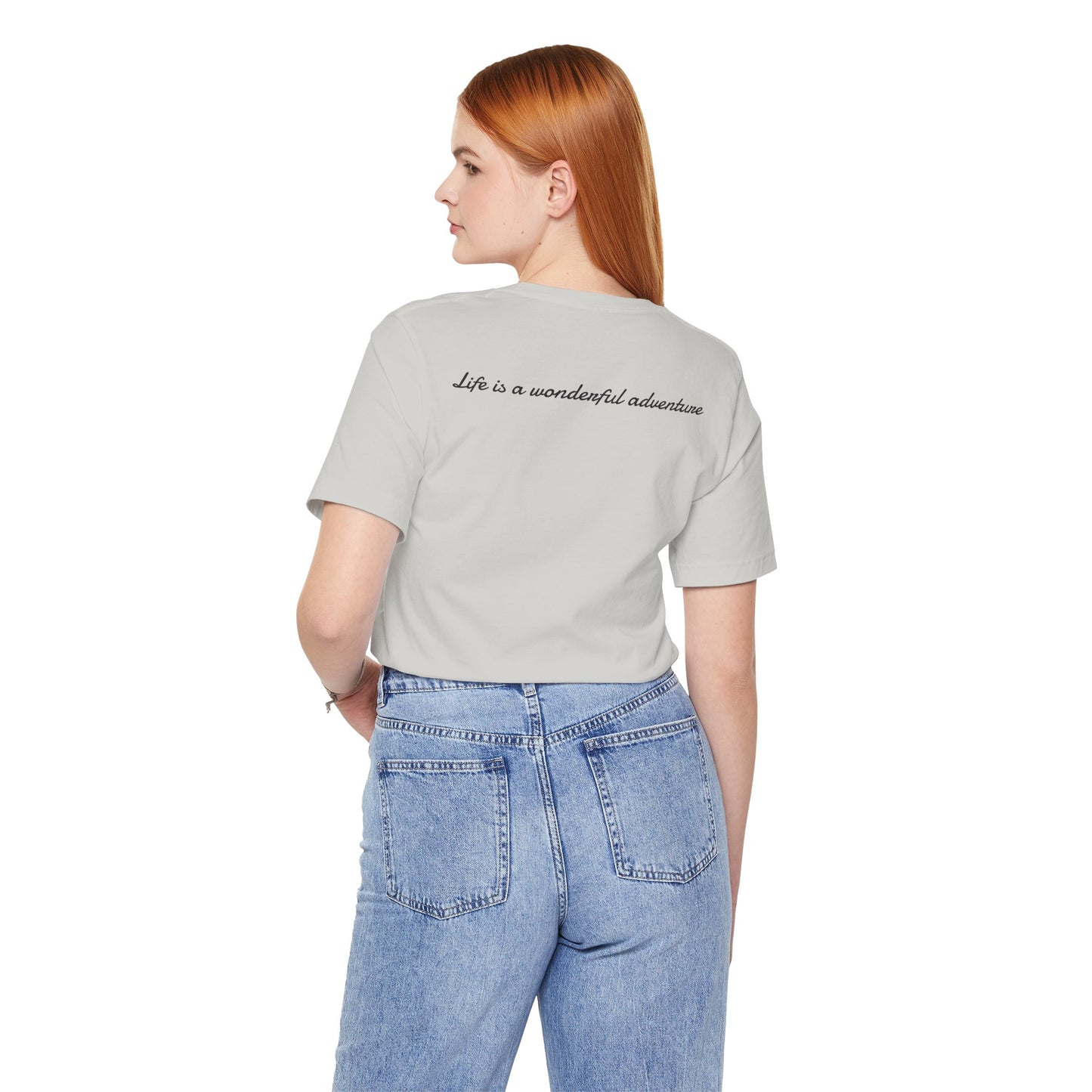 ALADOS.Inspiring Graphic Unisex T-Shirt for Explorers,Unique Design Tee,Motivational Gift for Friends. -Life is a wonderful adventure.-